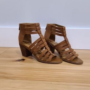 Lucky Brand Tan Gladiator Sandals with Block Heel